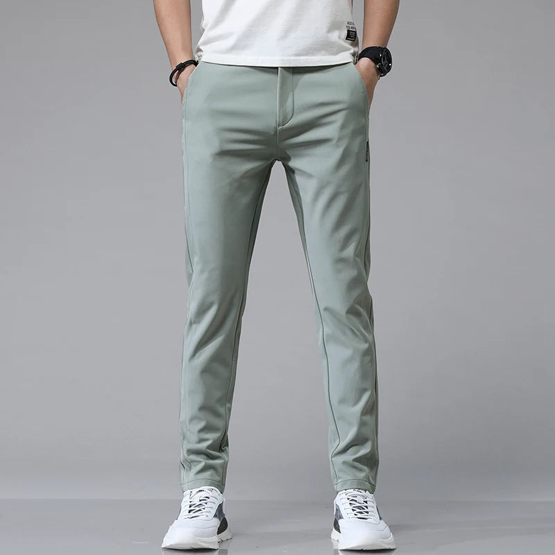 5 couleurs printemps été Ultra-mince hommes Stretch mince pantalon droit décontracté de haute qualité mode respirant Golf sport pantalon