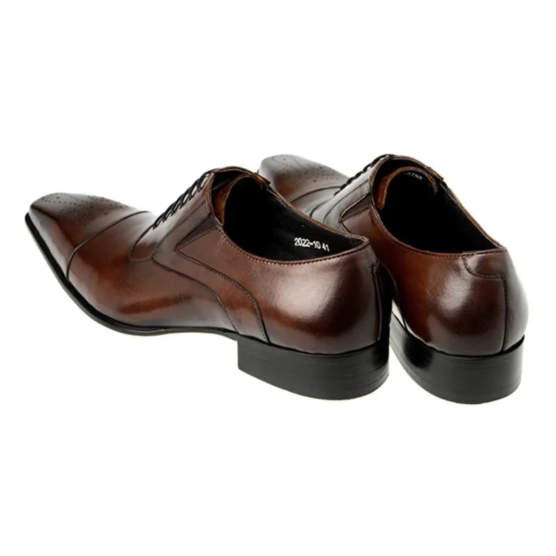 2022 nouveaux hommes robe chaussures faites à la main en cuir PU mâle Oxford italien classique Vintage à lacets hommes richelieu chaussures Oxford taille 38-48
