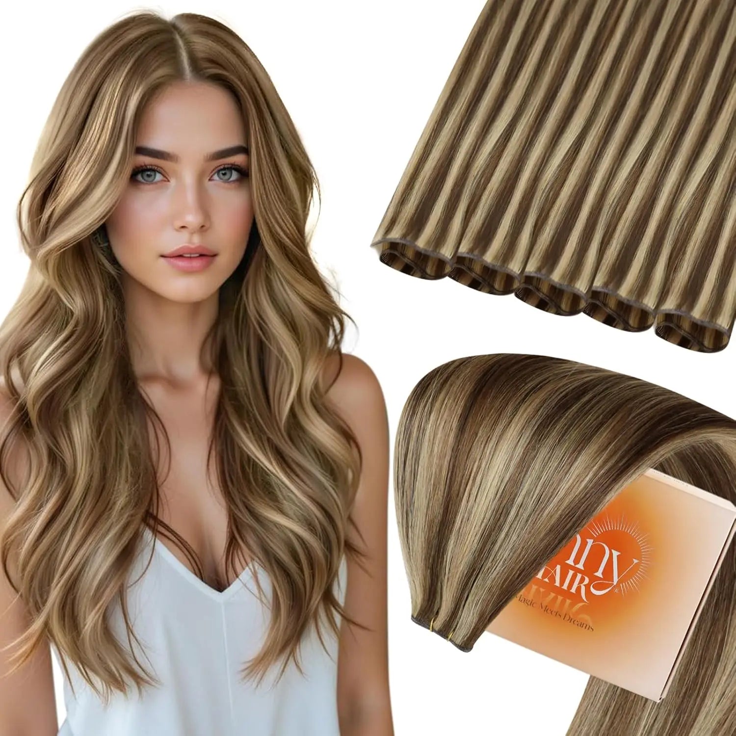 Sunny Hair Genius trame Extensions de cheveux cheveux humains coudre dans les Extensions génie trames de cheveux humains cheveux brésiliens pour les femmes