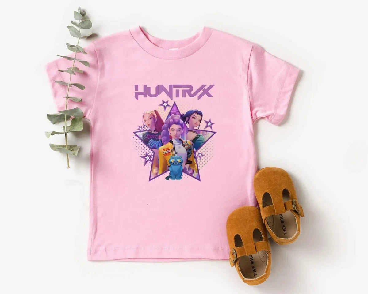 T-shirt 100 % coton pour bébé fille 2026 – Vêtement enfant, cadeau pour fan K-Pop Devil Hunter, haut décontracté mode enfant printemps/été