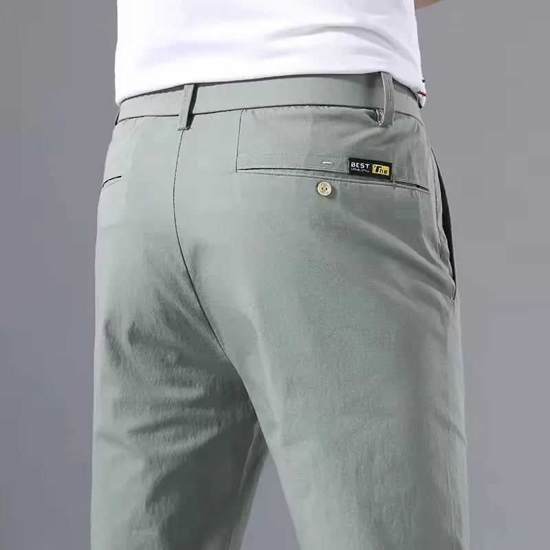 2025 printemps automne mince mince hommes pantalons décontractés classique affaires coton Stretch Golf pantalon mode coréenne mâle vêtements pantalons