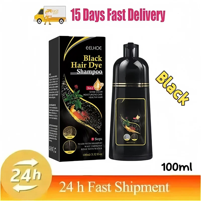 Shampoing de teinture capillaire 3 en 1 pour cheveux gris, crème de soin capillaire nourrissante de sécurité à base de plantes naturelles pour femmes et hommes