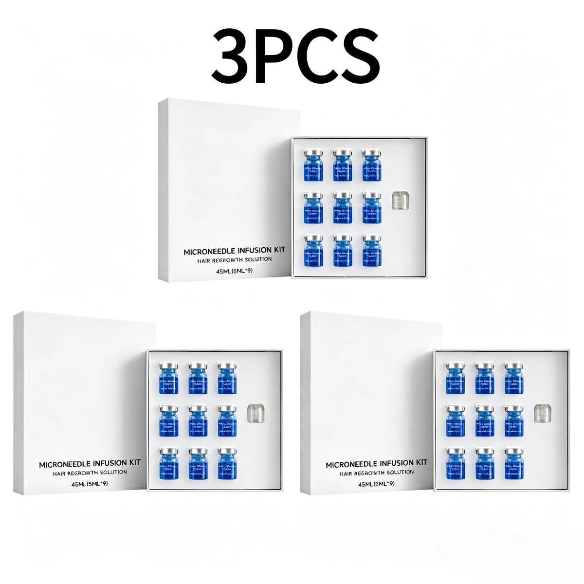 Kit de soins capillaires à micro-aiguilles pour usage domestique, contenant un sérum nutritif, formule douce pour l'entretien quotidien du cuir chevelu