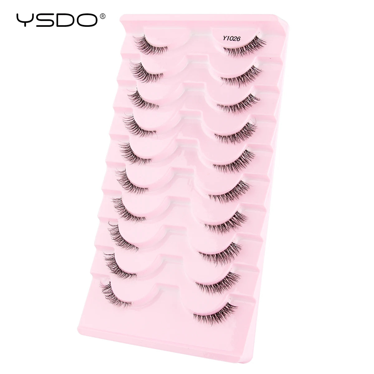 YSDO-Demi cils de chat doux, bande claire naturelle, faux cils, contaminants naturels, py, faux cils de vison 3D, outils de maquillage, 5/10 paires