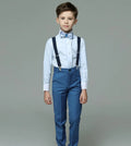 Costume de Cérémonie de Printemps Bleu Ciel pour Enfants et Adolescents (100-170 cm) – Tenue de Photographie pour Garçons, Anniversaire, Mariage