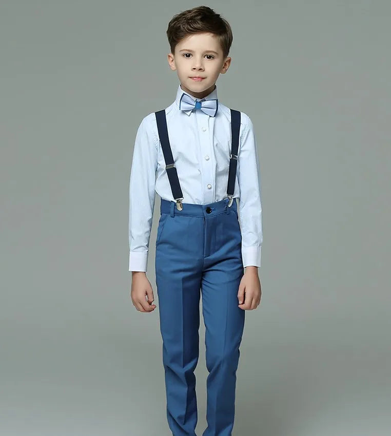 Costume de Cérémonie de Printemps Bleu Ciel pour Enfants et Adolescents (100-170 cm) – Tenue de Photographie pour Garçons, Anniversaire, Mariage