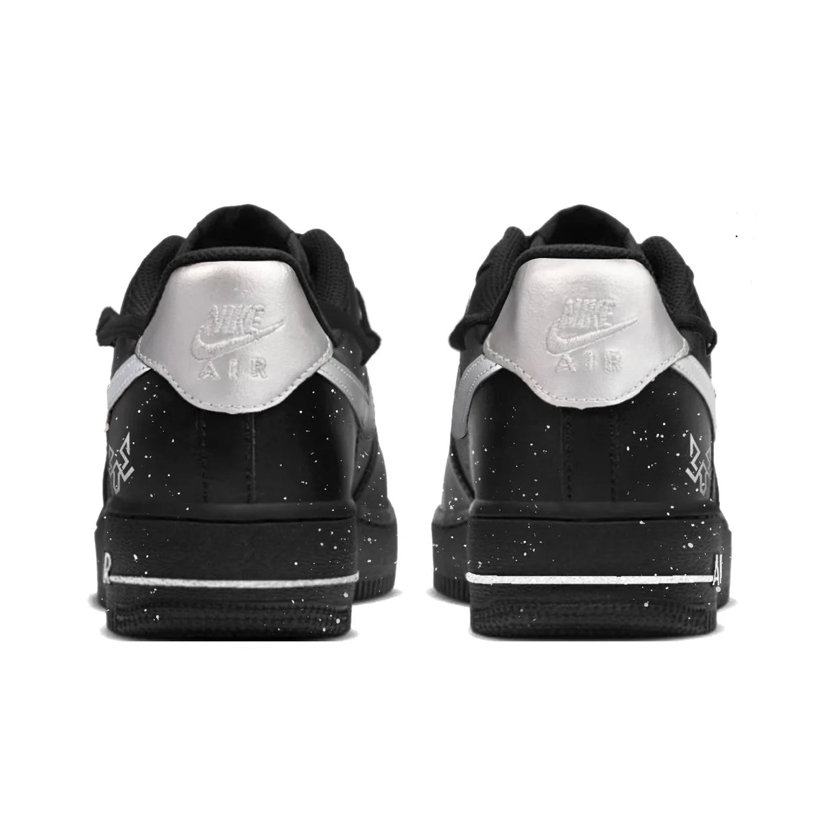 Nike Air Force 1 Galaxy Time Chaussures de skateboard basses résistantes à l'abrasion Unisexe Noir Argent