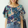 ZANZEA été femmes en mousseline de soie Blouse élégant à volants à manches courtes hauts chemise 2025 mode coréenne tunique décontractée Chic à volants ourlet Blusa