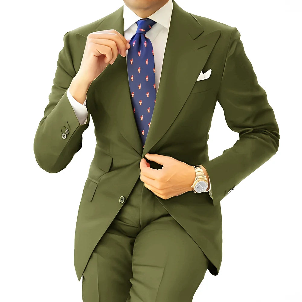 Costume formel pour hommes, vêtements de travail longs pour le bureau, veste de smoking pour marié, pantalon, costume sur mesure, Blazer gris foncé, XS-5XL