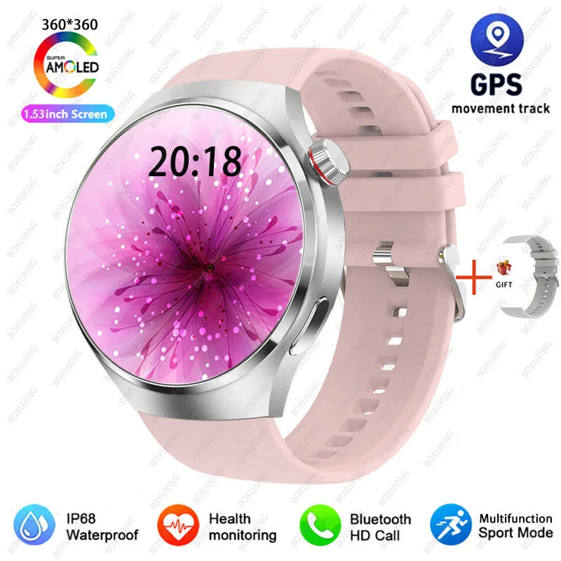 Nouvelle Montre Connectée GPS 4 Pro 2026 pour Hommes, Écran AMOLED 360*360, Fréquence Cardiaque, Appel Bluetooth, Étanche IP68, Montre Intelligente Sportive pour Homme