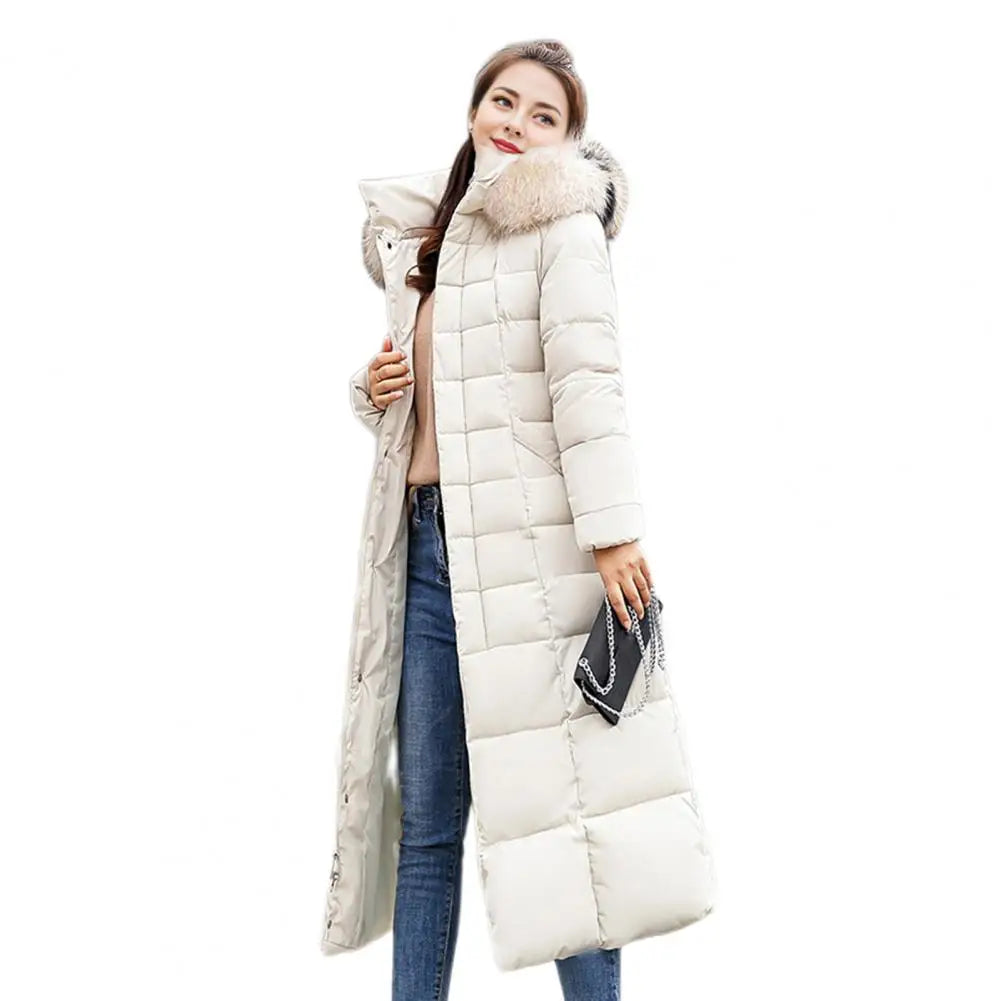 Manteau en coton pour femme, grand col, longue longueur, coupe cintrée, Style coréen, veste rembourrée en coton, nouvelle collection hiver 2024