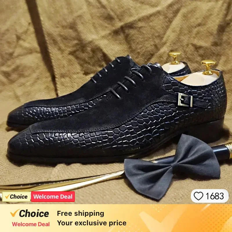 Chaussures en cuir de marque de luxe pour hommes, chaussures en dentelle pointues, DERBY OXFORD Store, robe décontractée pour hommes, chaussures de fête de mariage