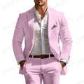 Veste et pantalon trempés classiques pour hommes, vêtements pour occasions formelles, fête, mariage, été, solide, 2 pièces