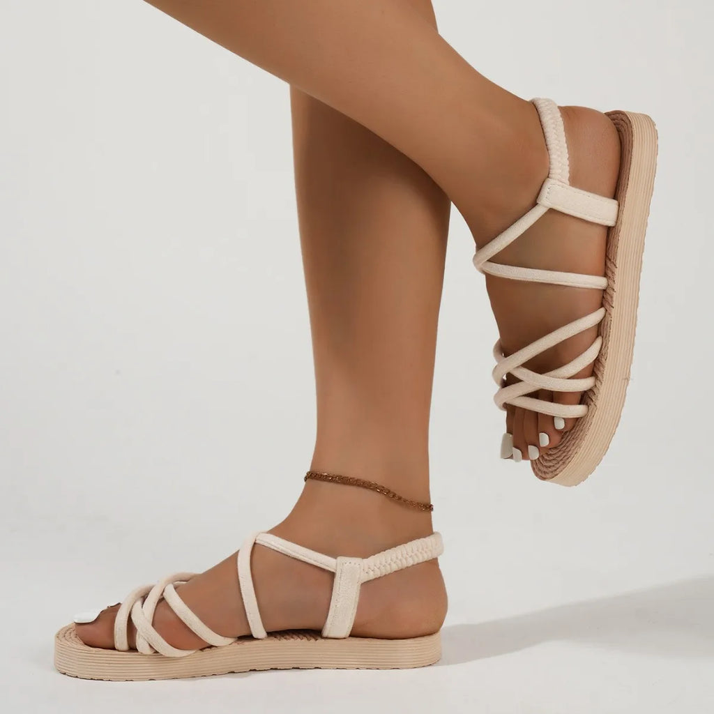 Sandales de loisirs pour femmes, chaussures plates, semelle EVA souple, légères, nouvelle collection été, pour la marche quotidienne, sandales de rue