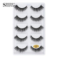 Cils 3D en faux vison X05, cils postiches volumineux et légers, 5 paires réutilisables, cils doux et volumineux, aspect naturel pour le maquillage quotidien et les soirées