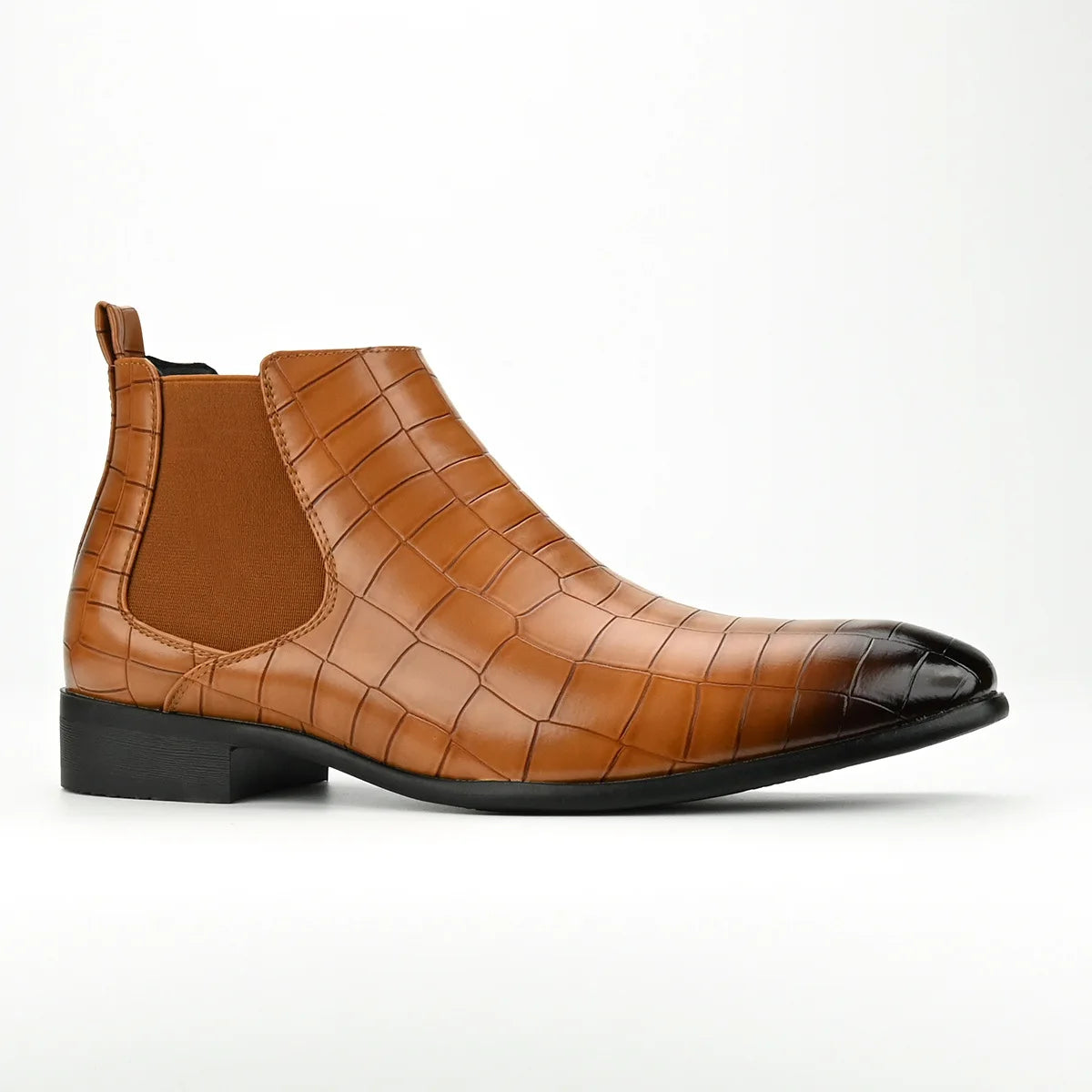 Bottines Chelsea en daim pour hommes, chaussures d'affaires en cuir à bout carré, bottes courtes à enfiler, grande taille, chaussures de styliste pour hommes
