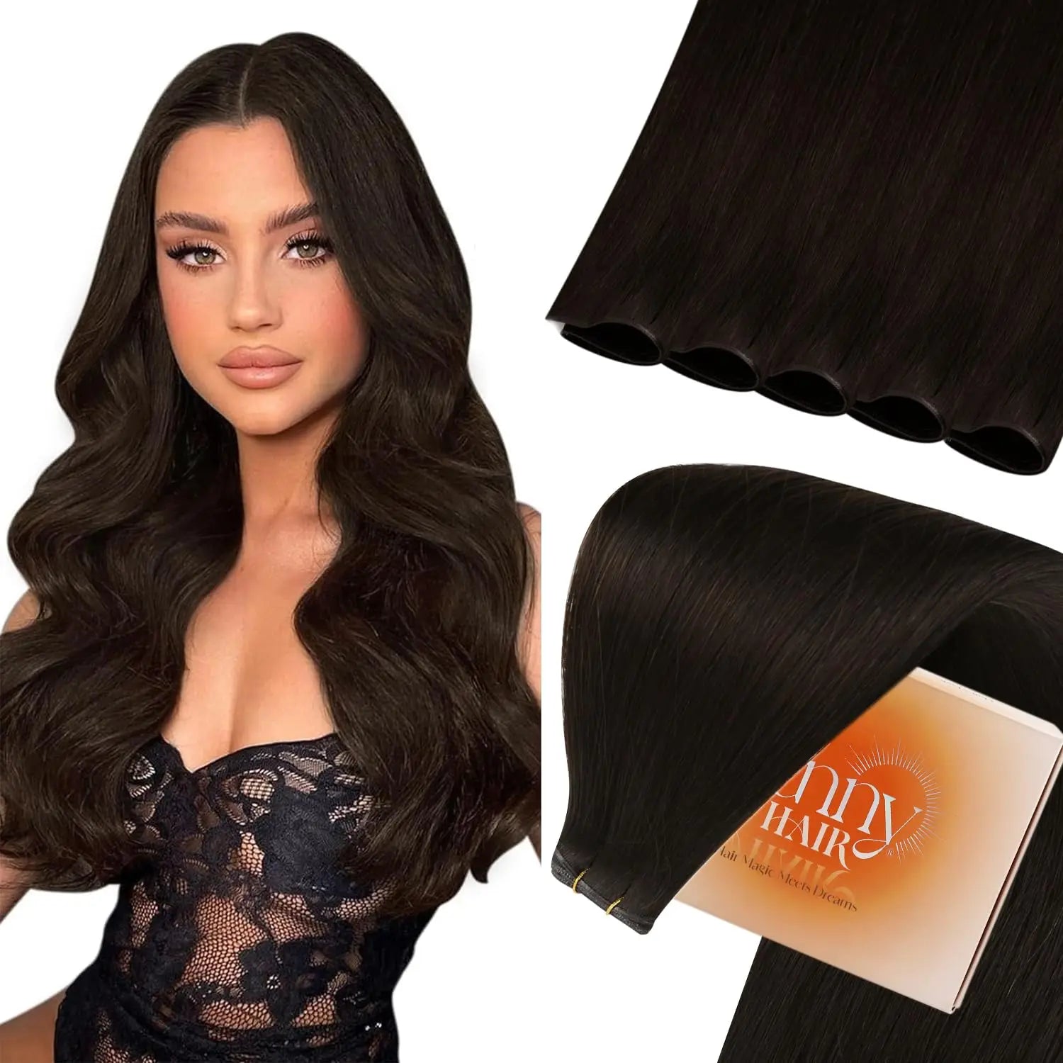 Sunny Hair Genius trame Extensions de cheveux cheveux humains coudre dans les Extensions génie trames de cheveux humains cheveux brésiliens pour les femmes