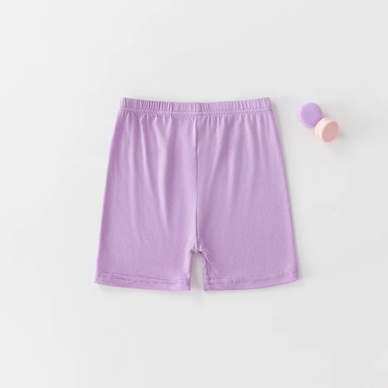 Leggings d'été pour enfants, 2 pièces, shorts de sécurité en coton pour filles, shorts de plage de couleur unie, adaptés aux enfants âgés de 2 à 12 ans