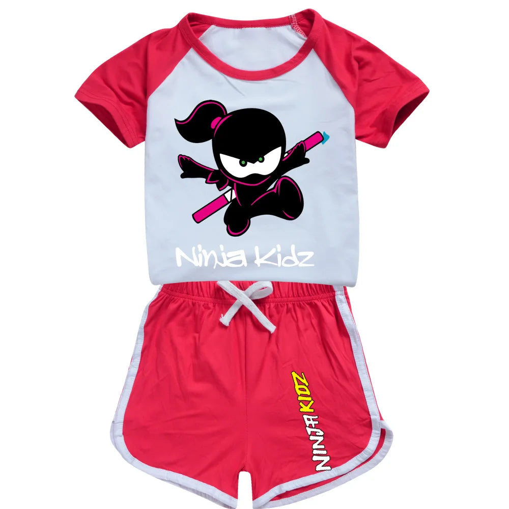 Ninja Kidz enfants vêtements coton Sport survêtements T-shirts sweat costume dessin animé motif ensemble adolescent bébé garçons filles vêtements