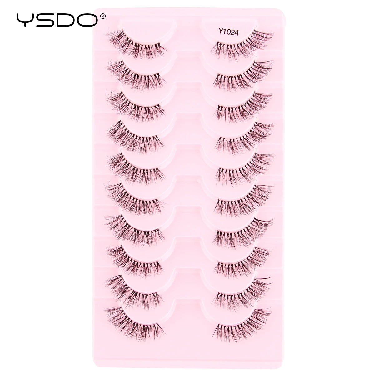 YSDO-Demi cils de chat doux, bande claire naturelle, faux cils, contaminants naturels, py, faux cils de vison 3D, outils de maquillage, 5/10 paires