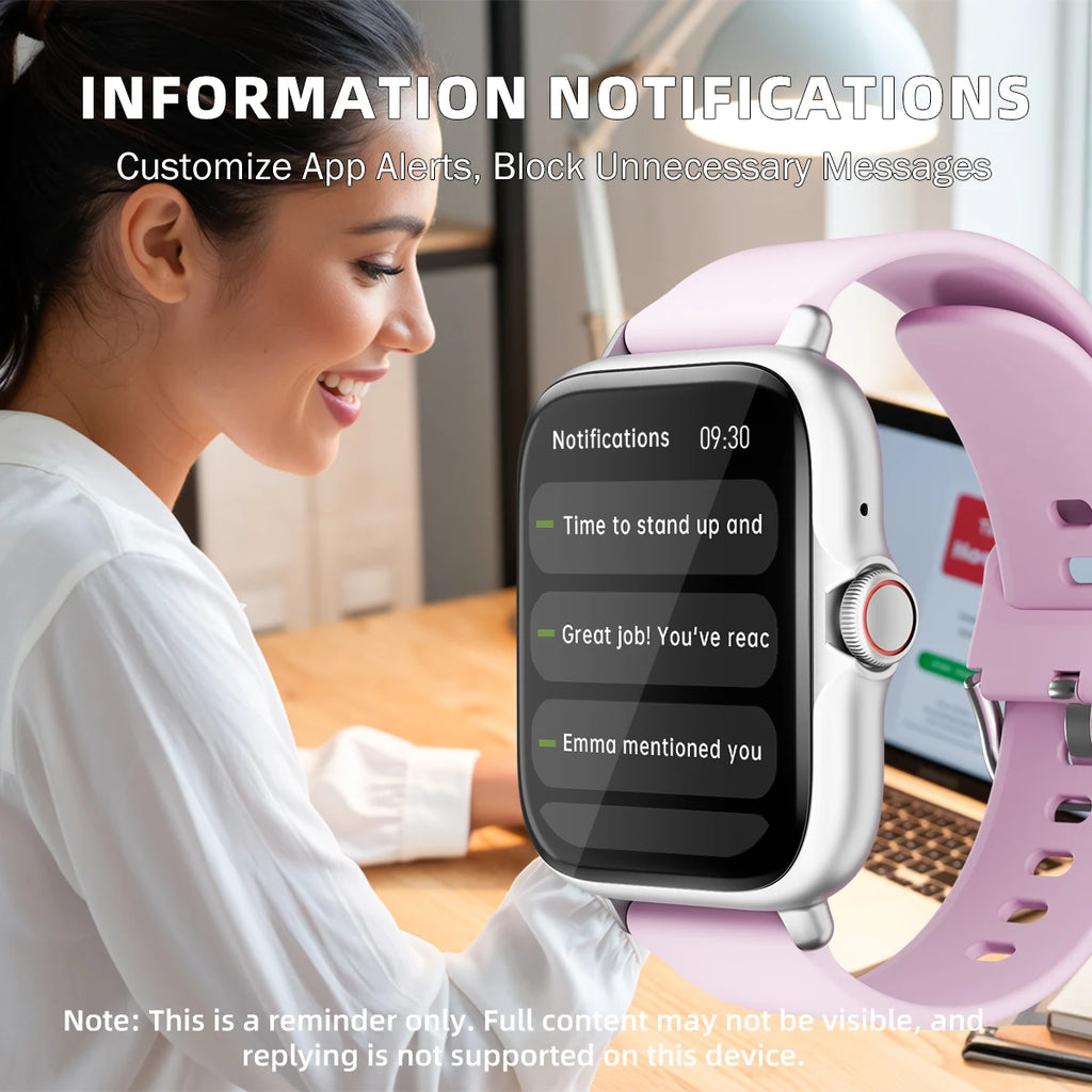 Montre intelligente étanche avec podomètre pour iPhone et Android, réponse à un message, surveillance du sommeil, informations et diag, sport, en effet, 1.83