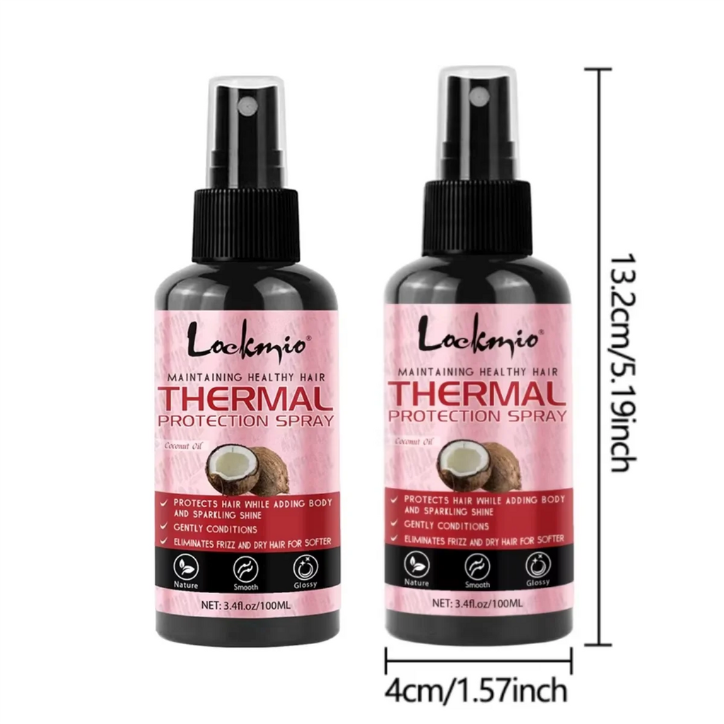 LOCKMIO Spray de protection thermique hydratant et nourrissant pour protéger les cheveux, réparation des dommages causés par la chaleur, revitalisant Anti-frisottis, produit de soins capillaires