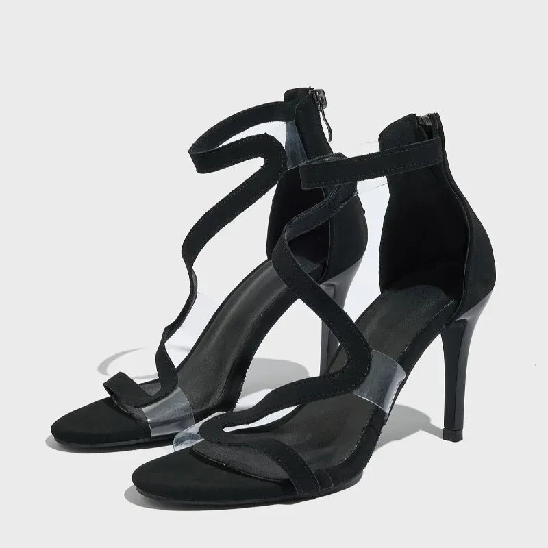 Sandales à talons hauts, sangle à talon mince pour femmes, mode extérieure, sandales de Style romain grande taille, chaussures à plateforme pour femmes