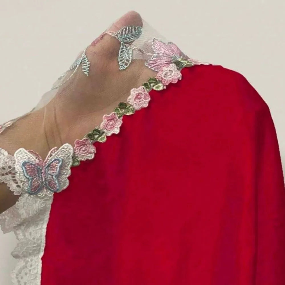Robe de nuit pour femme en dentelle fine avec nœud, brodée, en maille transparente, en soie glacée, à bretelles, sans manches