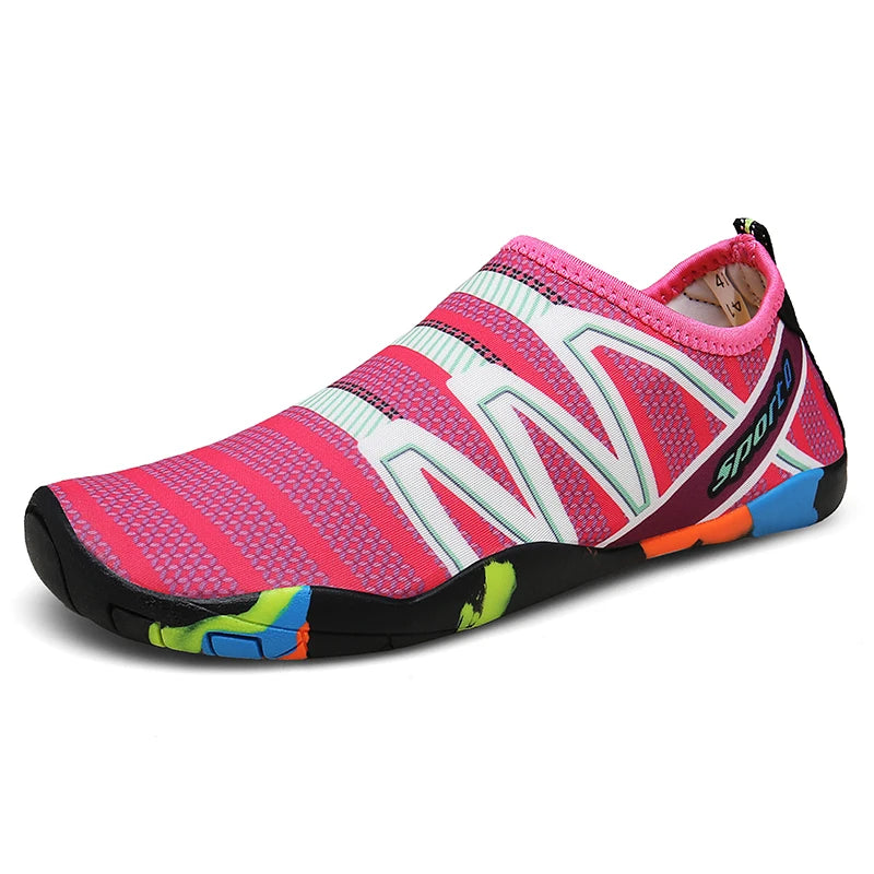 Chaussures d'eau de plage à séchage rapide, pantoufles d'eau unisexes pour natation, pieds nus, surf en amont, baskets légères pour bord de mer, été