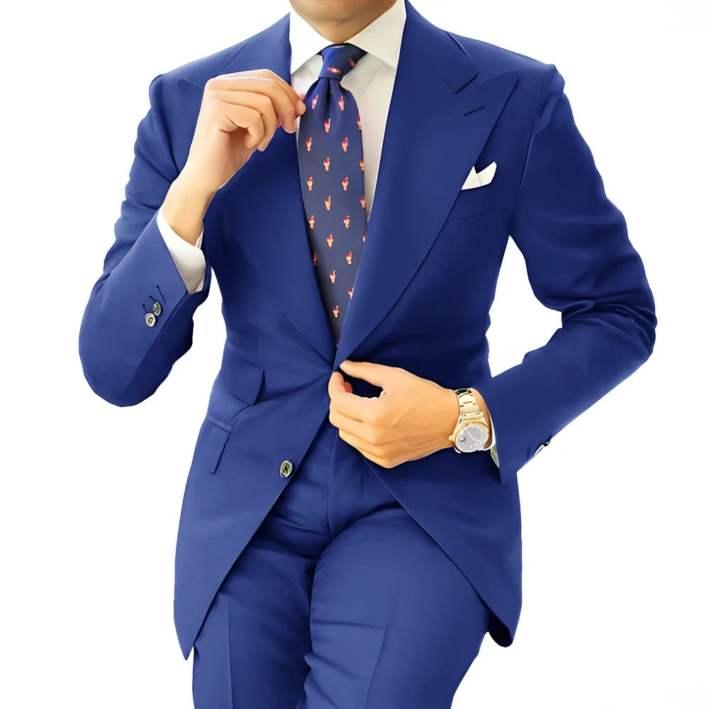 Costume formel pour hommes, vêtements de travail longs pour le bureau, veste de smoking pour marié, pantalon, costume sur mesure, Blazer gris foncé, XS-5XL
