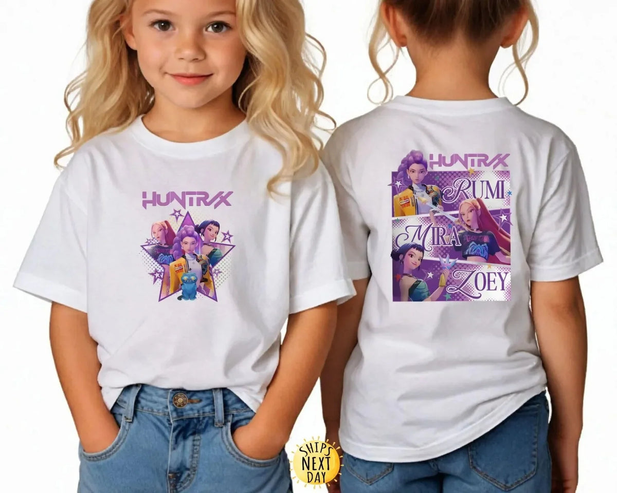 T-shirt 100 % coton pour bébé fille 2026 – Vêtement enfant, cadeau pour fan K-Pop Devil Hunter, haut décontracté mode enfant printemps/été