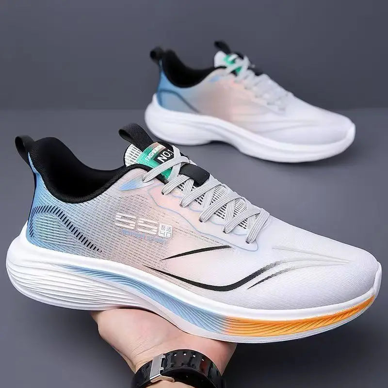 Chaussures en maille respirante pour hommes, baskets légères et décontractées, antidérapantes, semelle souple, chaussures de course pour printemps et été