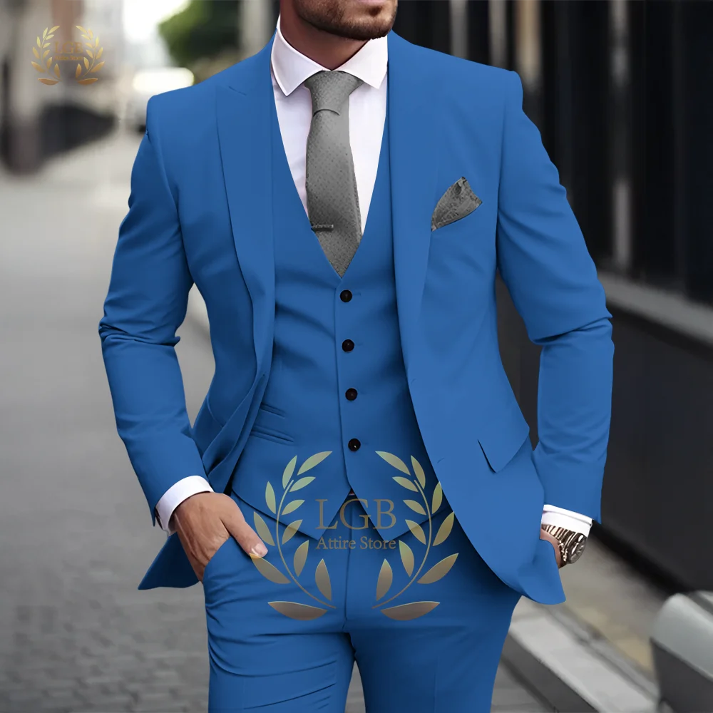 Costume 3 pièces kaki pour hommes, classique, revers, Business, formel, mariage, marié, coupe cintrée, élégant, Style Gentleman, Blazer à la mode