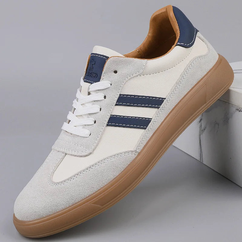 Baskets en cuir de haute qualité hommes formateurs chaussures de sport décontractées classiques homme baskets plates en plein air chaussures de skateboard antidérapantes pour hommes