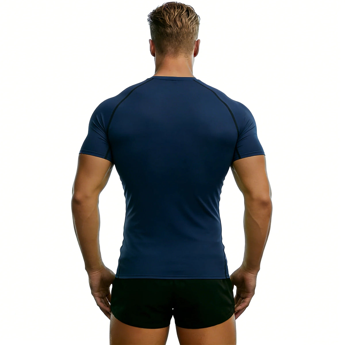 T-shirt de compression à séchage rapide avec bande réfléchissante pour homme - Haut de sport élastique pour la course à pied, la salle de sport, la remise en forme