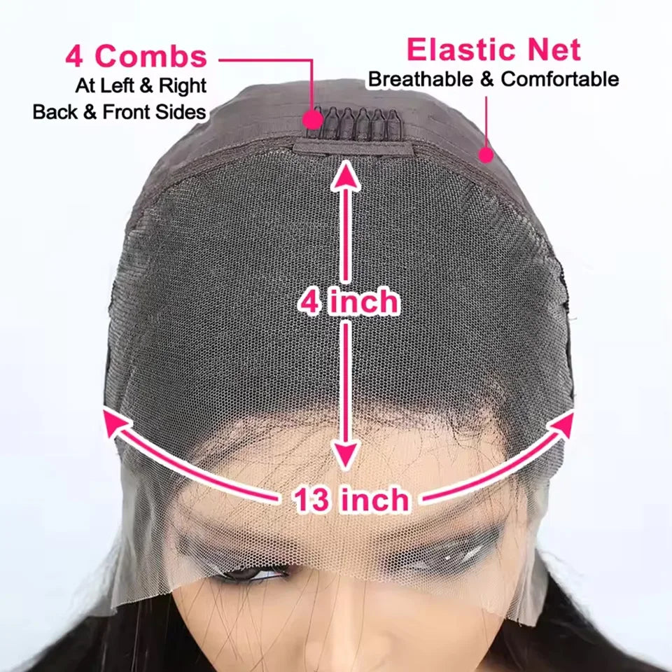 13X4 chocolat brun droite Bob perruque 4X4 soyeux droite HD dentelle frontale perruque naturel délié pré plumé cheveux humains 100% 16 pouces