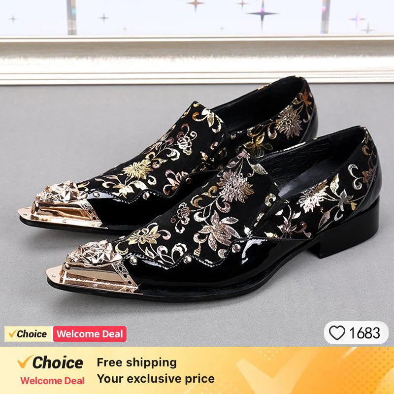 Chaussures de luxe pour hommes designer comme motif serpent chaussures habillées homme Gentleman Slip On Oxfords chaussures en cuir véritable pour hommes mode