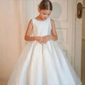 Robe de soirée longue en Satin pour filles, sans manches, Style français, robe de princesse pour enfants, spectacle, célébration formelle, nouvelle collection