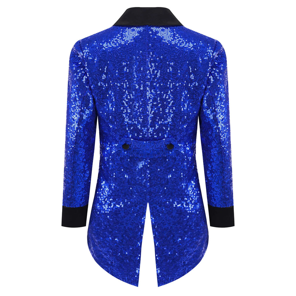 Blazer de smoking scintillant à sequins pour garçons avec nœud papillon, veste de gentleman à manches longues pour enfant, idéal pour mariage, fête formelle, spectacle de magie