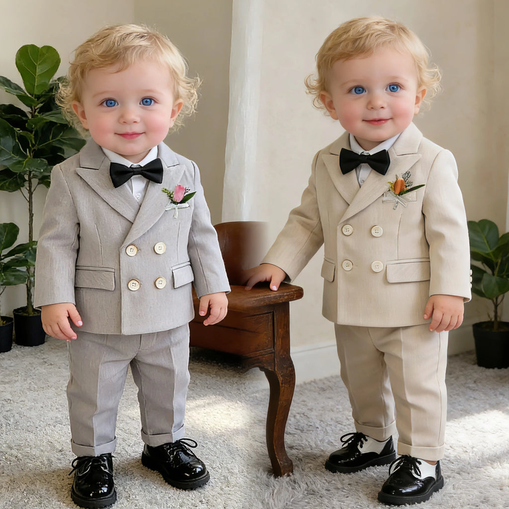 Costume de photographie pour garçons de 1 an, style britannique, beige, pour mariage, spectacle ou cérémonie, pour enfants