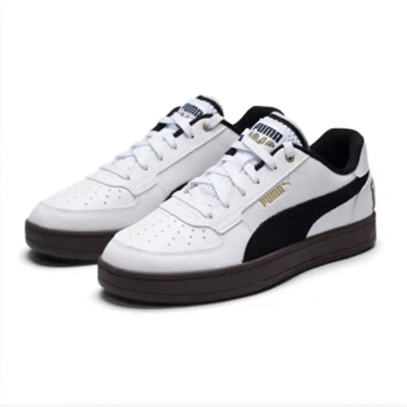 PUMA Baskets basses rétro avec logo pailleté blanc et noir, semelle en caoutchouc, chaussures de mode décontractées unisexes pour tous les jours 395082-09