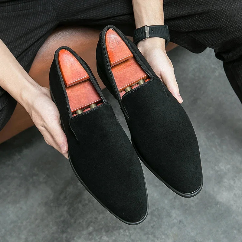 Chaussures provoqué en cuir suédé pour hommes, mocassins marron, marque de créateur italien, bureau d'affaires, boîte de nuit, fête, livraison directe, Dhp8Q, printemps
