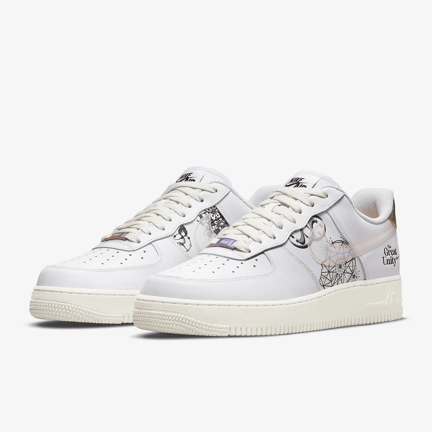 Nike véritable AIR FORCE 1 chaussures de sport et de loisirs pour hommes coupe basse DM5447-111