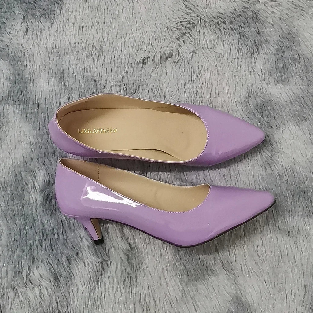 LOSLANDIFEN classique Sexy bout pointu 5 cm bas Med chaton talons hauts femmes pompes chaussures printemps marque Design robe chaussures de mariage