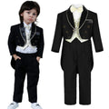 Tenue de baptême pour garçons, smoking pour enfants, vêtements de cérémonie de mariage pour tout-petits imbibés, ensemble formel d'hiver pour bébé